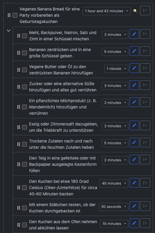 Screenshot der Goblin Tools App